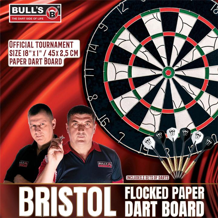Productafbeelding Bull's Bristol gevlokt papieren dartbord