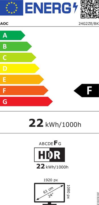 Label énergétique AOC 24G2ZE/BK (1920 x 1080 pixels, 23.80")
