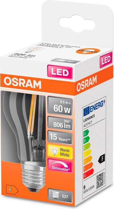 Produktbild Osram Led Retrofit Classic A (E27, 8.50 W, 806 lm, 1 x, F)