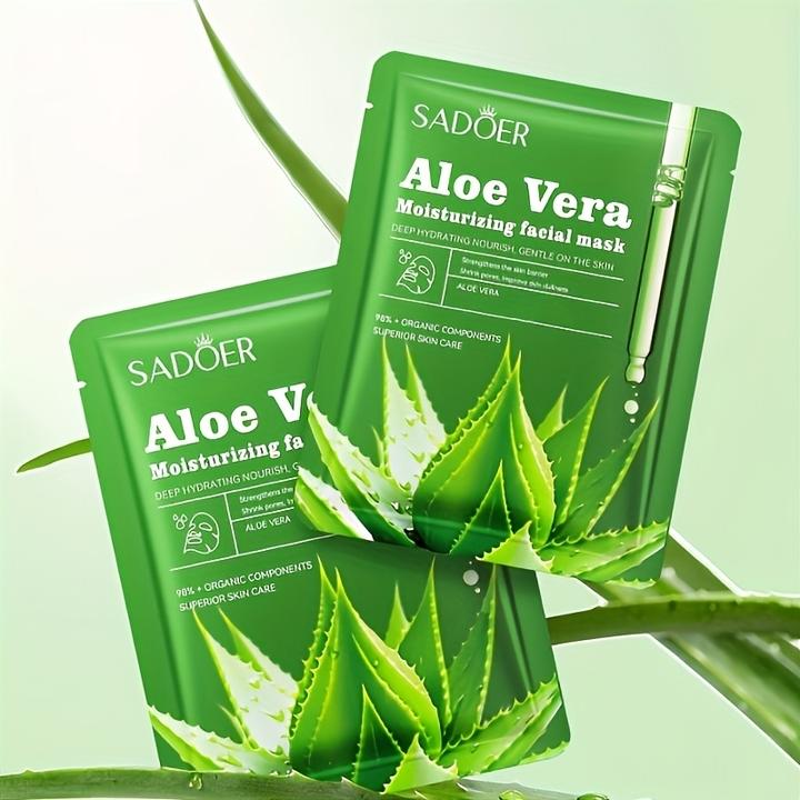 Produktbild PhoneLook 8er Pack Aloe Vera Tuchmasken feuchtigkeitsspendend und straffend mit Hyaluronsäure alkoholfrei (25 ml)