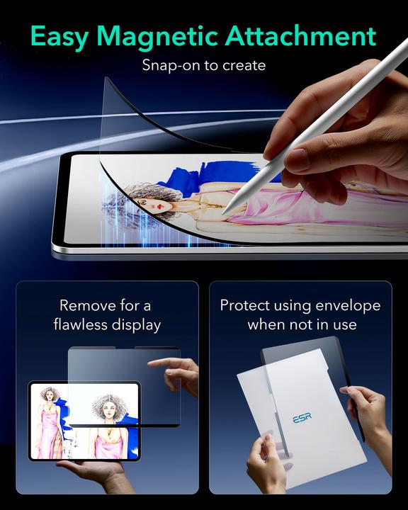 Image du produit ESR Paper-Feel Magnetic Screen (1 pièce(s), iPad Pro 13 2024 (M4))