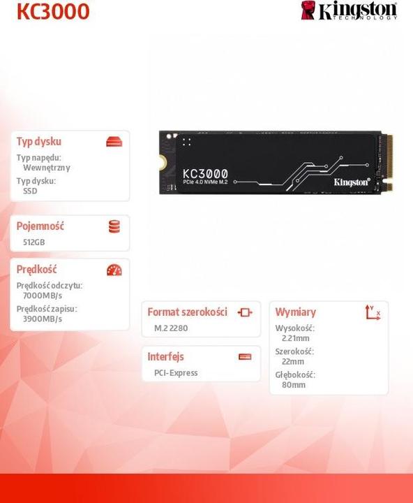 Productafbeelding Kingston KC3000 (512 GB, M.2 2280)