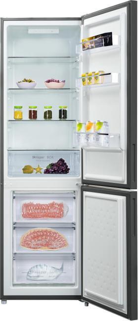 Produktbild CHiQ FBM260L - Koel-vriescombinatie 260 liter (187 + 73) - Donker RVS - Omkeerbare deuren (262 l)