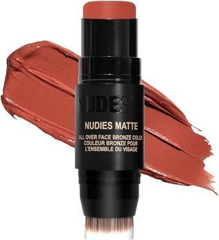 Immagine prodotto Nudestix Nudies Matte Cream Bronzer 3-in-1 Colore per tutto il viso per viso, occhi e labbra con pennello (Nudies Matte Bronze (Colore Bronzo All Over), Highlighter)