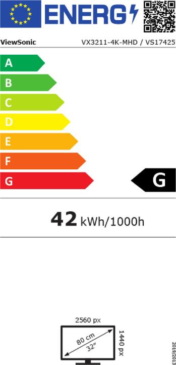 Energie-Label Viewsonic VX3211-4K-MHD (3840 x 2160 Pixel, 32")