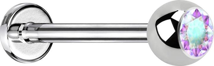 Image du produit Star Piercing Micro Labret silber mit Kugel und Kristall multicolor (sans laiton, Acier chirurgical 316L)