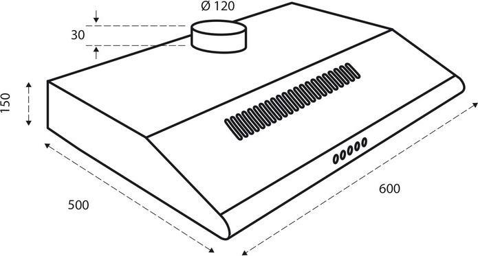 Actual product image Inventum AKO6012WIT (Wall hood)