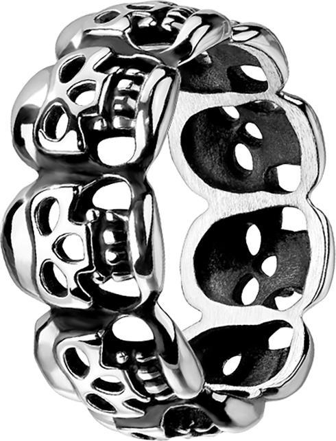Image du produit Star Piercing Bague argent en crâne (sans laiton, Acier chirurgical 316L)