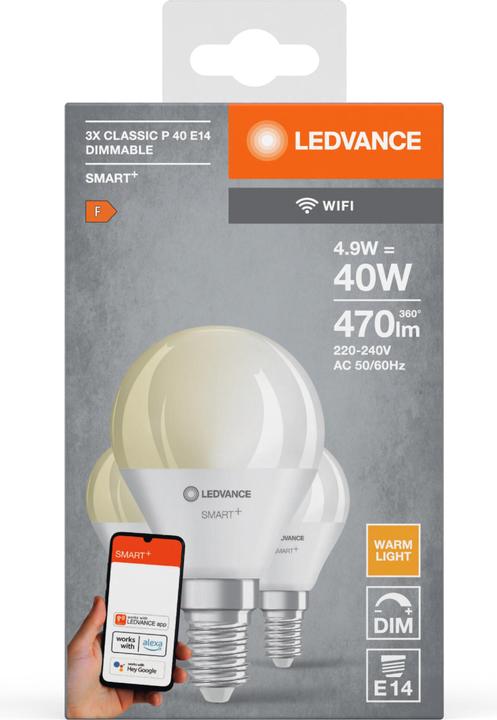 Immagine prodotto Ledvance Smart+ Mini (E14, 4.90 W, 470 lm, 3 x, F)