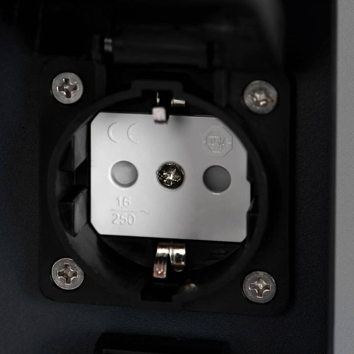Actual product image Grafner Socket column black with 4 outdoor sockets stainless steel garden socket energy column