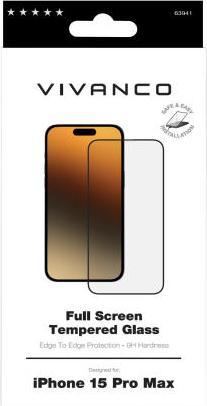 Immagine prodotto Vivanco Pellicola protettiva 2.5D FullScreen per iPhone 15 Pro Max (1 Pezzo/i, Apple iPhone 15 Pro Max)