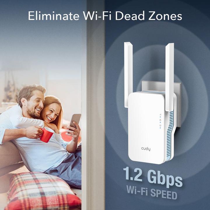 Immagine prodotto Cudy Amplificatore di segnale Wi-Fi RE1200 (867 Mbit/s, 300 Mbit/s)
