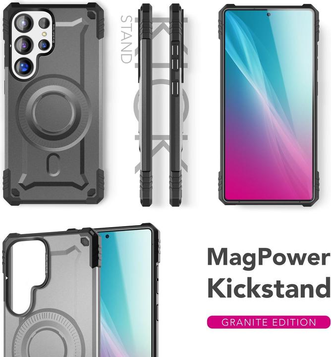 Produktbild Nalia Granite - Armor Panzer Hülle mit MagSafe Ring und Ständer - Military Hardcase (Samsung Galaxy S25 Ultra)