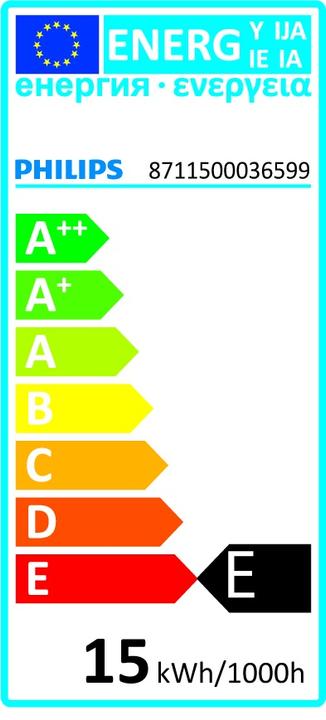 Energie-Label Philips Backofenlampe T22 (E14, 15 W, 90 lm, 1 x, E)