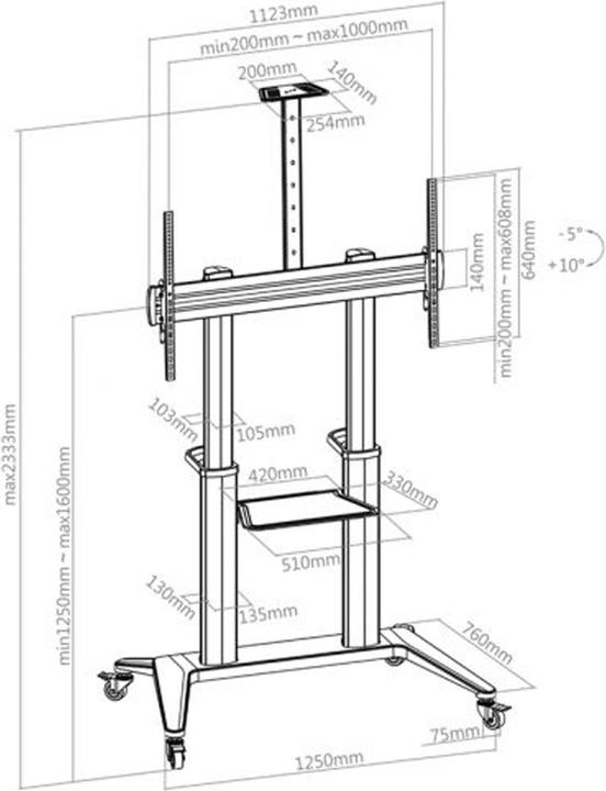 Actual product image Hagor BrackIT Stand HD XXL (120", 140 kg)