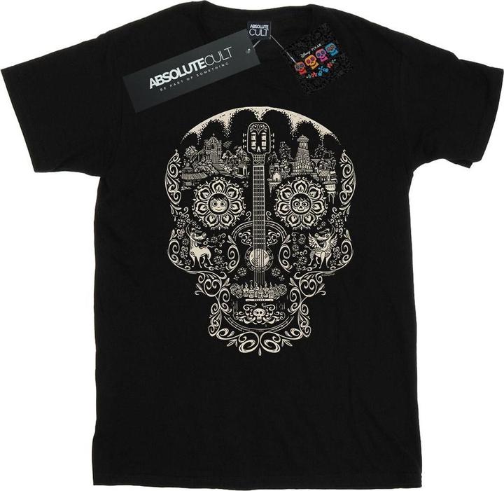Actual product image Disney Womens/Ladies Coco Skull Mono Pattern Cotton Boyfriend T-Shirt (XXL)