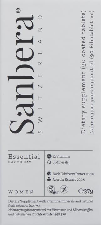 Nutritional values and ingredients Sanbera Daily Essential Women (90 Piece, Pills)