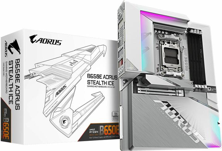 Produktbild Gigabyte B650E AORUS STEALTH ICE (AM5, AMD B650E, ATX)