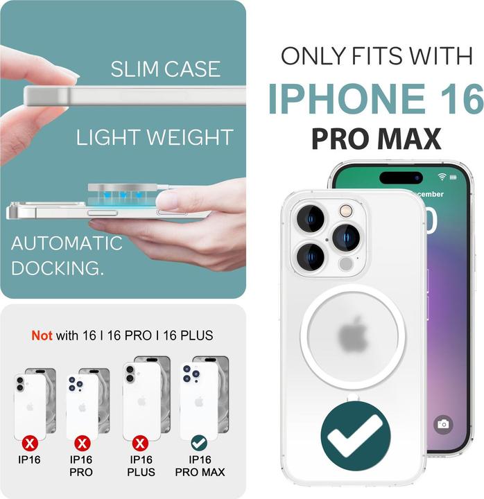 Image du produit Nalia Étui rigide extrêmement fin de 0,3 mm avec MagSafe, étui mat (Apple iPhone 16 Pro Max)