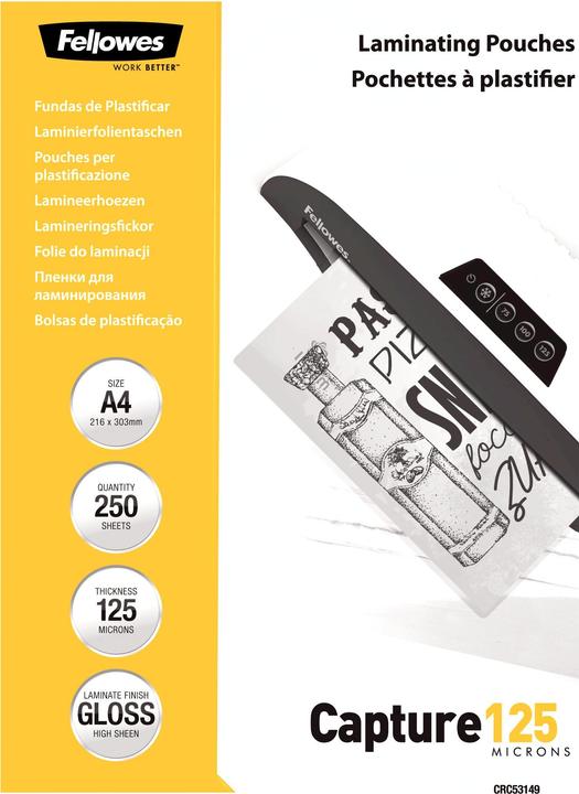 Image du produit Fellowes Capture 125 (A4, 250 pièce(s), 125 µm)
