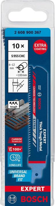 Productafbeelding Bosch Professional Zubehör Expert 'Thick Tough Metal' S 955 CHC reciprozaagblad, 10 stuks