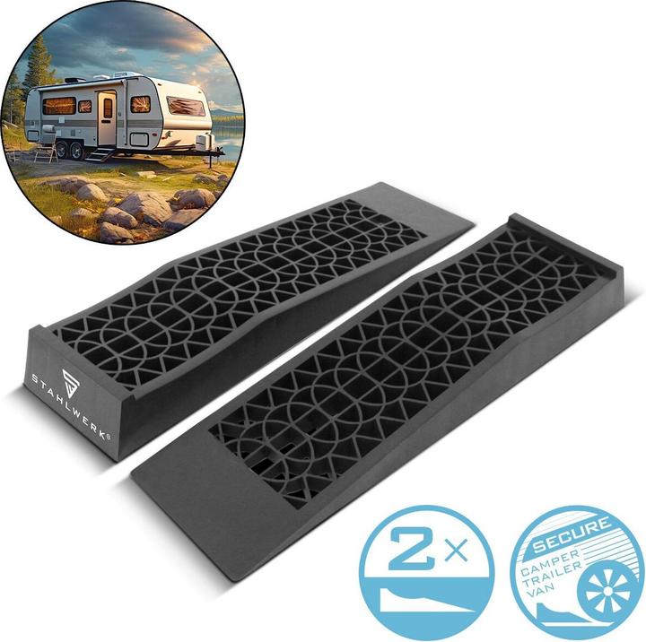 Image du produit Stahlwerk Cale de marche GT-13 ST Lot de 2 avec capacité de charge de 3t Cale d'accès Cale de compensation