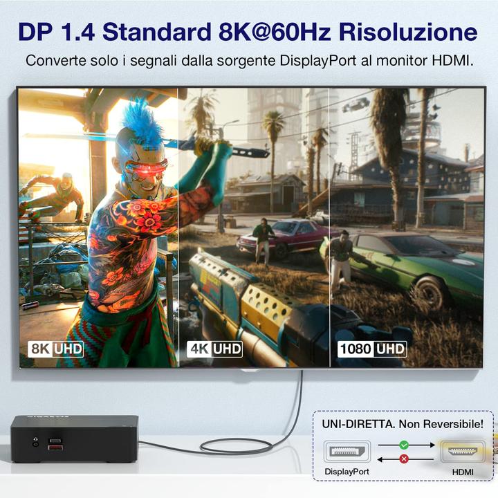 Produktbild Ult-Wiiq DisplayPort auf HDMI-Kabel (3 m, DisplayPort)