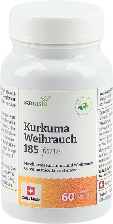 Image du produit Sanasis Kurkuma Encens 185 forte sans polysorbate caps (60 pièce(s), Capsules, 63 g)