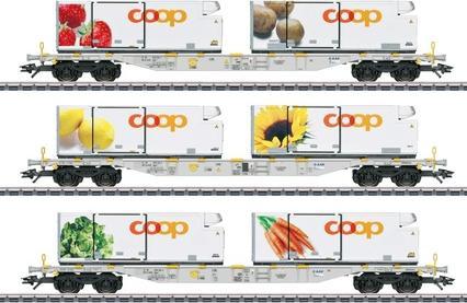 Actual product image Märklin 47471 H0 Wascosa Sdggmrss articulated pocket wagon (Track H0)