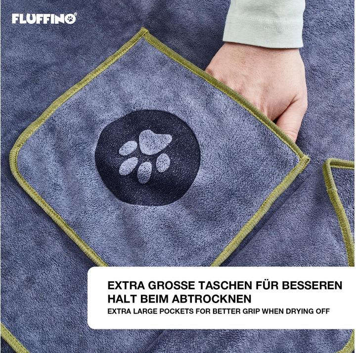 Actual product image Fluffino Set of 2 dog towels (L, Dog coat)