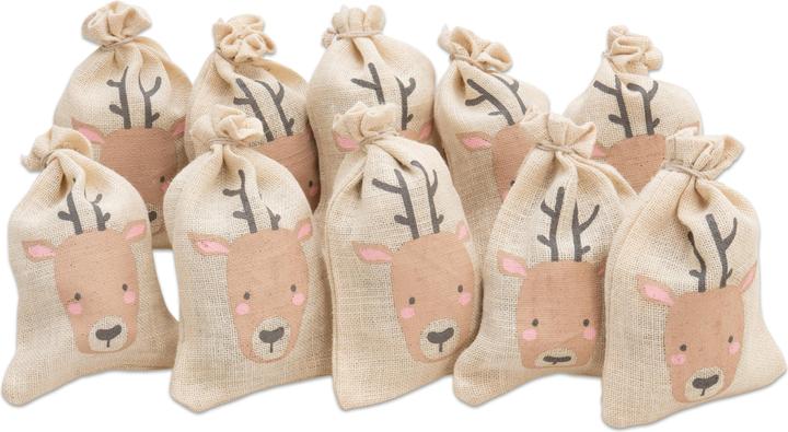 Immagine prodotto Folia 10 sacchetti Babbo Natale renna piccola (Borsa da regalo, 10 x)
