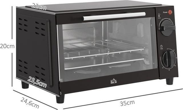 Immagine prodotto Swisshandel24 Minibackofen 9L Mini Ofen mit Backblech, Grillrost, 100 °C-230 °C Edelstahl, schwarz
