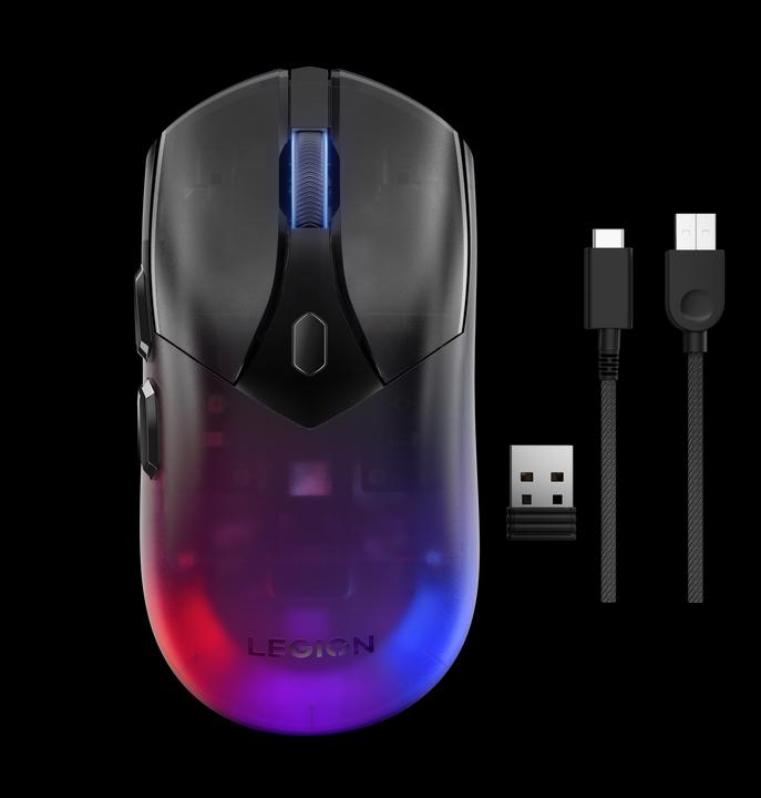 Image du produit Lenovo Legion M410 Wireless RGB Mouse - Mus - 6 knapper - Sort med RGB lys (Sans fil, Filaire)
