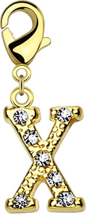 Immagine prodotto Star Piercing Ciondolo placcato oro 14k con lettera X in cristallo (Ottone)
