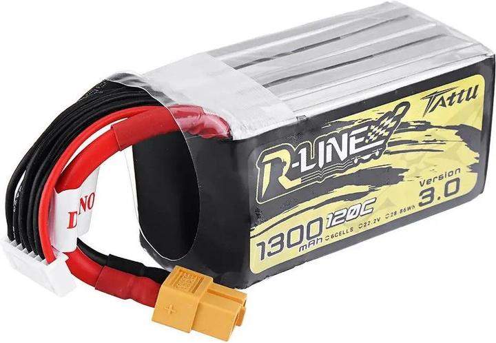 Actual product image AccuCell Battery, 1300mAh, 22.2V, 120C 6S R-Line V3 XT60 plug for modelling, drone, multicopter, quadrocopter (22.20 V, 1300 mAh)