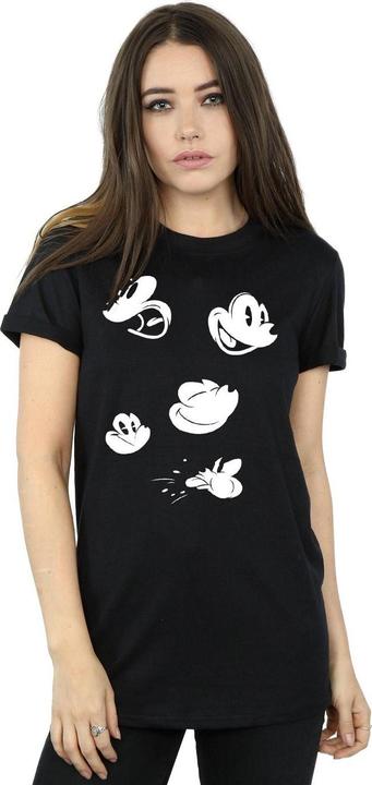 Actual product image Disney Womens/Ladies Mickey Mouse Faces Cotton Boyfriend T-Shirt (L)