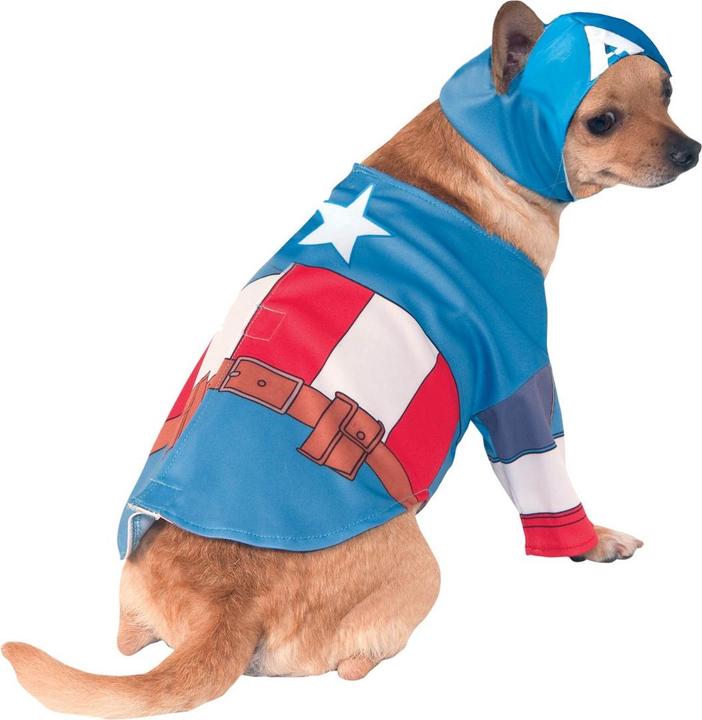 Captain America Abito per Cani Stella (Costume per cani)