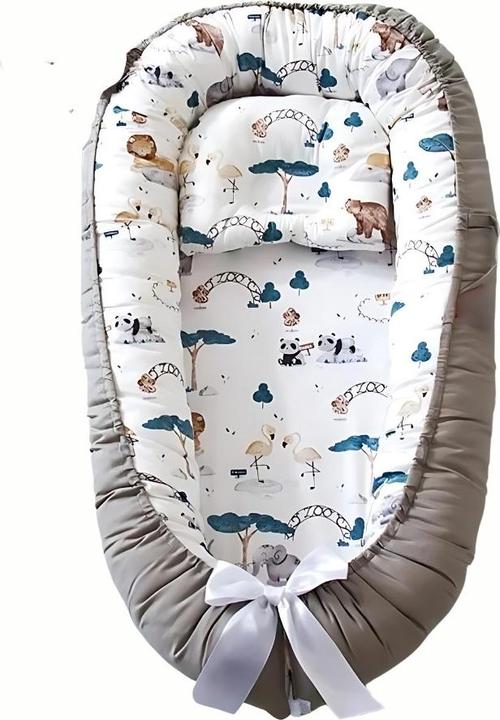 Image du produit Milkii Nid douillet pour bébé avec coussin amovible, Zoo
