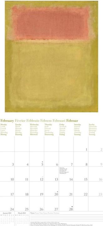 Produktbild Neumann N NEUMANNVERLAGE - Mark Rothko 2025 Broschürenkalender, 30x30cm, Wandkalender mit Abbildungen von (30 x 30 cm, Harter Einband, Deutsch)