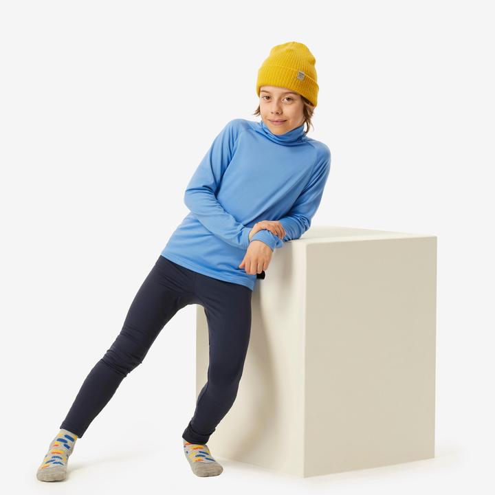 Produktbild Wedze Skiunterwäsche Funktionsshirt Kinder hoher Kragen - BL 500 blau (152)