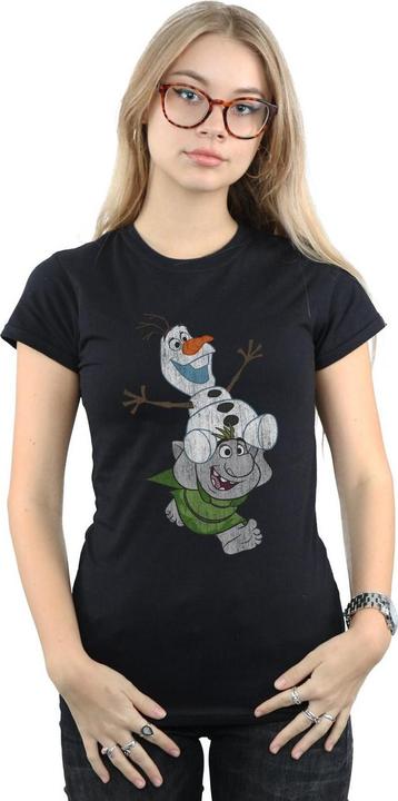 Actual product image Disney Womens/Ladies Frozen Olaf And Troll Cotton T-Shirt (M)