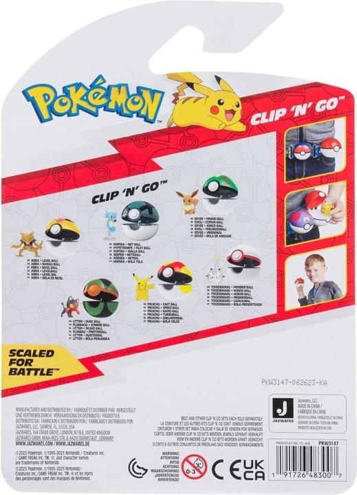 Actual product image Jazwares Pokémon Clip'n'Go Poké Balls Flamiau & Finsterball