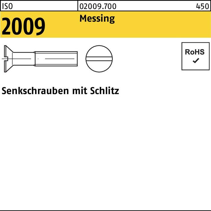 Actual product image Countersunk screw ISO 2009 w.slot M 4 x 25 brass (200 Screws per piece)