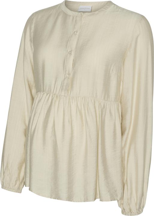 Mamalicious Normal geschnitten Mandarin Kragen Elastische Bündchen Ballonärmel Top Bluse (M)