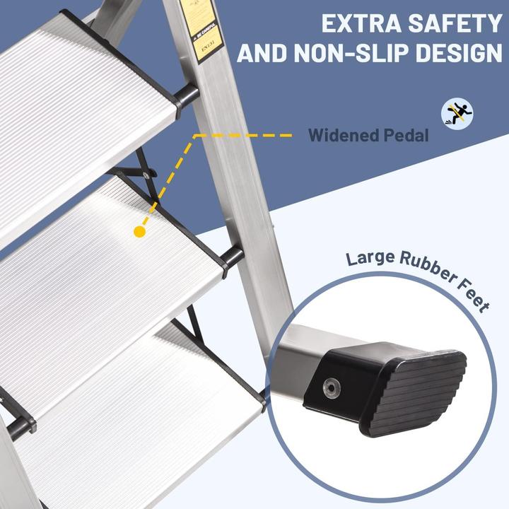 Actual product image XinSunho 4-stufige Stehleiter mit ausziehbarem Handlauf (Stepladder)