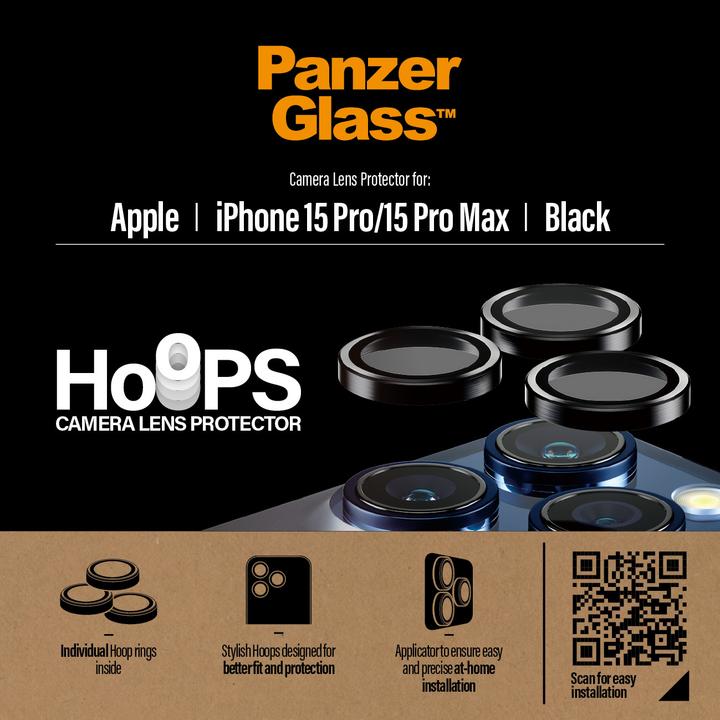 Produktbild PanzerGlass Hoops Camera Lens Protector (1 Stück, Apple iPhone 15 Pro Max, Apple iPhone 15 Pro)