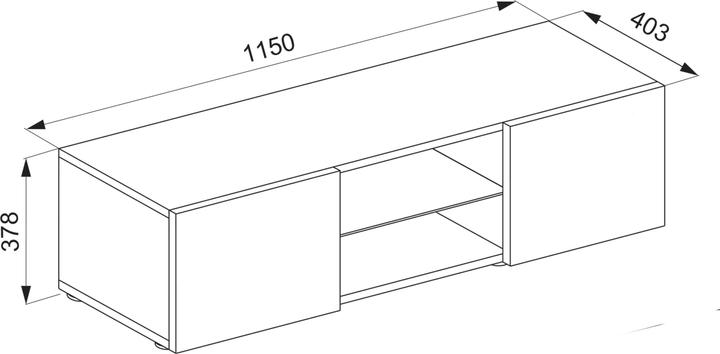 Productafbeelding VCM Houten TV-Muur Lowboard TV Kabinet Jusa (115 x 36 x 40 cm)