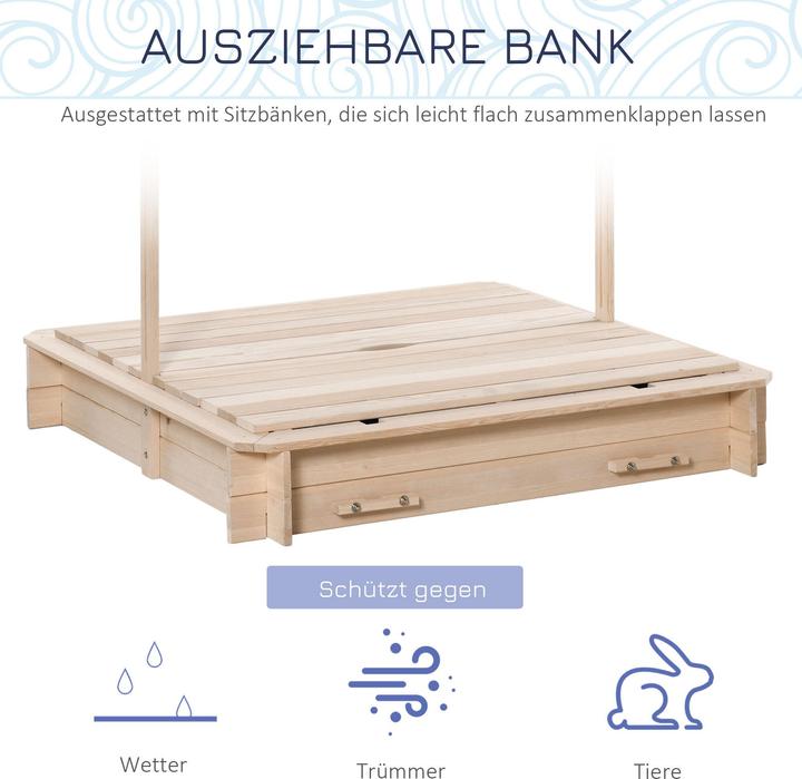 Image du produit Outsunny Bac à sable avec toit ajustable