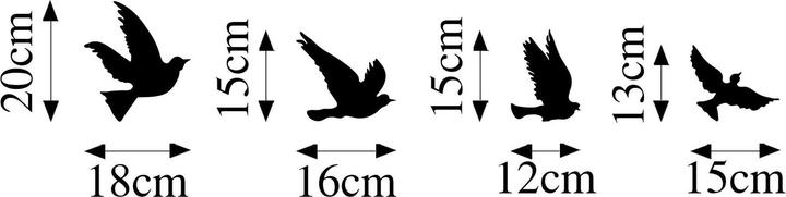 Actual product image Wallxpert Wall decoration birds 4-piece (4 x 35 x 36.5 cm)