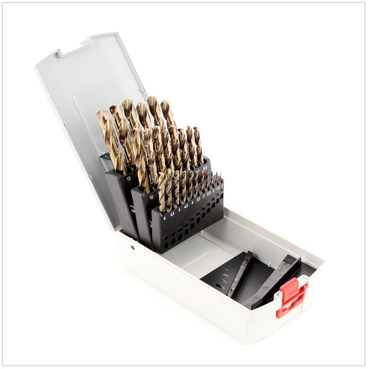 Image du produit Bosch Professional Zubehör Jeu de forets hélicoïdaux PRO Stainless Steel HSS-Co, 25 pièces (6 mm, 12 mm, 1 mm, 6,5 mm, 5,5 mm, 10 mm, 10,5 mm, 12,5 mm, 1,5 mm, 7 mm, 11 mm, 3 mm, 5 mm, 8,5 mm, 11,5 mm, 8 mm, 2,5 mm, 9 mm, 3,5 mm, 4,5 mm, 2 mm, 7,5 mm, 13 mm, 9,5 mm, 4 mm)